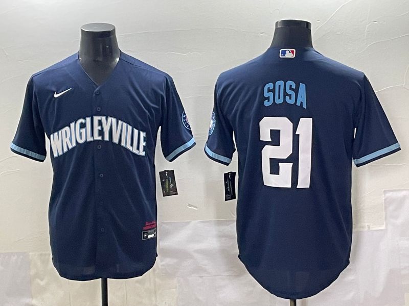 Men 2025 Chicago Cubs #21 Sosa Drak Blue City Edition Nike MLB Jersey style 1->chicago cubs->MLB Jersey